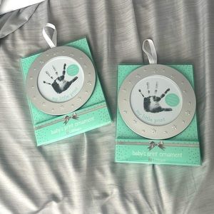 BNIB Set of 2 Baby’s Print Ornaments